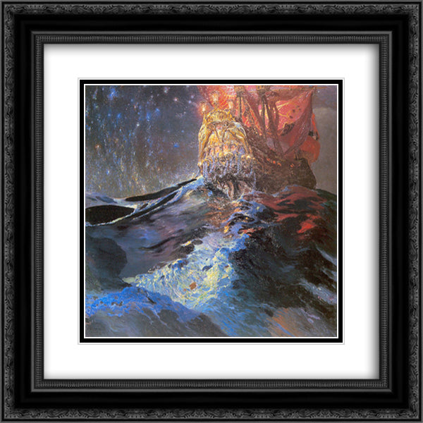 Nec mergitur 20x20 Black Ornate Wood Framed Art Print Poster with Double Matting by Ruszczyc, Ferdynand
