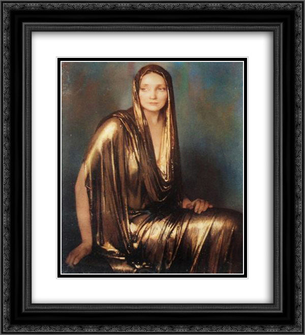 Lady in Gold 20x22 Black Ornate Wood Framed Art Print Poster with Double Matting by Baes, Firmin