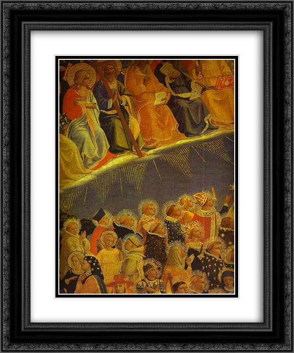 The Last Judgement. Detail The Blessed 20x24 Black Ornate Wood Framed Art Print Poster with Double Matting by Angelico, Fra