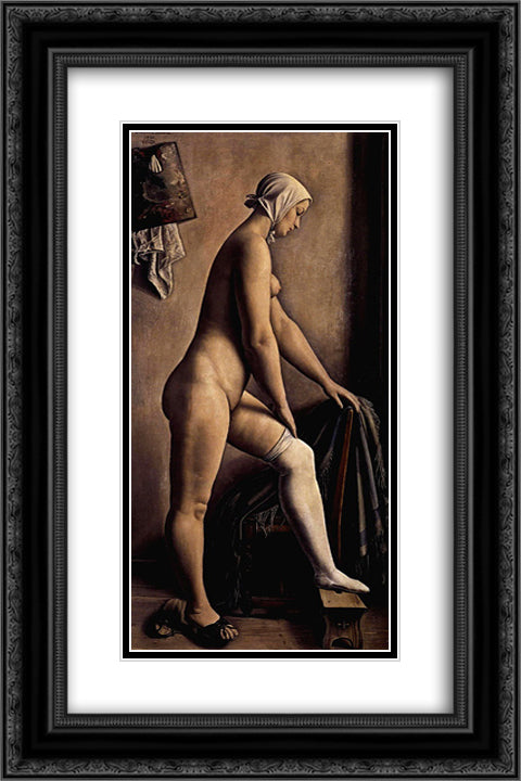 La luronne 16x24 Black Ornate Wood Framed Art Print Poster with Double Matting by Barraud, Francois