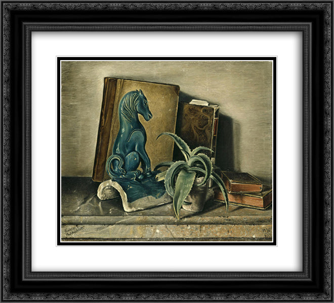 The Chinese Trinket 22x20 Black Ornate Wood Framed Art Print Poster with Double Matting by Barraud, Francois