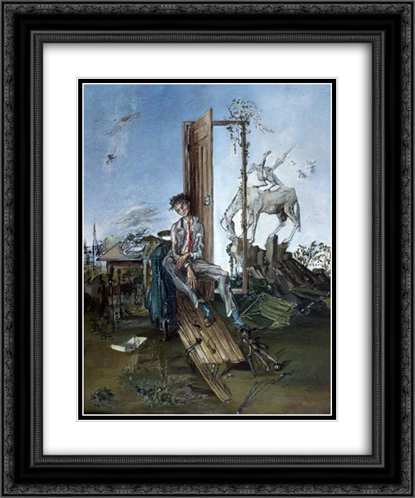 Le poete, hommage a Rimbaud 20x24 Black Ornate Wood Framed Art Print Poster with Double Matting by Gruber, Francis