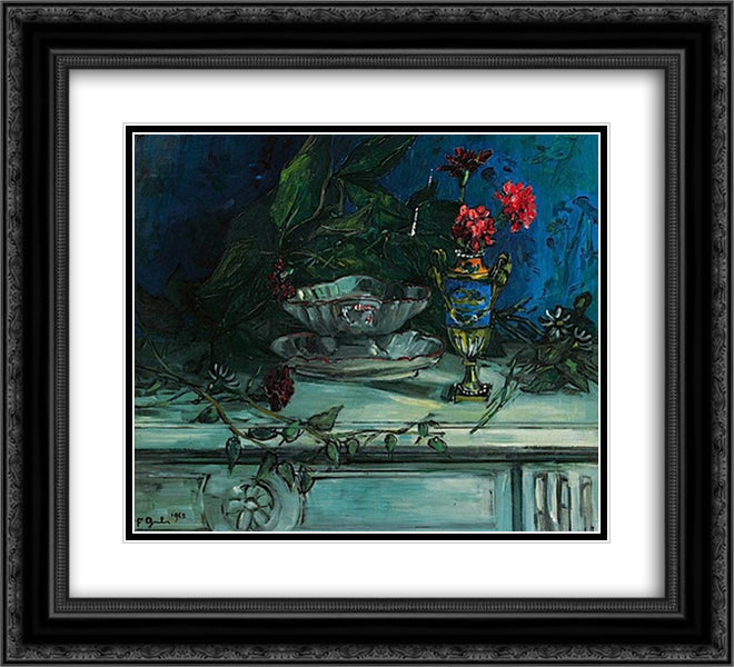 Nature morte a la sauciere 22x20 Black Ornate Wood Framed Art Print Poster with Double Matting by Gruber, Francis