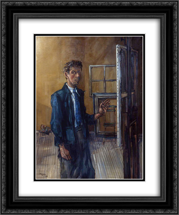 Self-portrait 20x24 Black Ornate Wood Framed Art Print Poster with Double Matting by Gruber, Francis