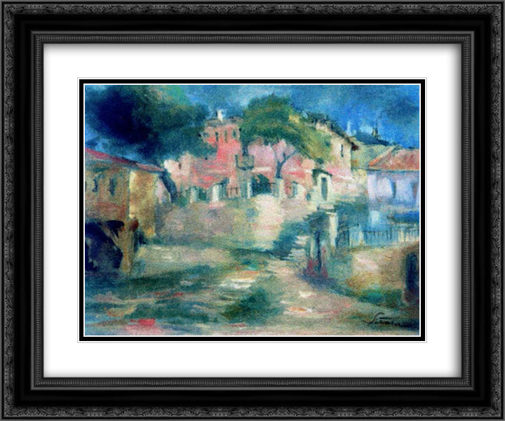 City Outskirts 24x20 Black Ornate Wood Framed Art Print Poster with Double Matting by Sirato, Francisc