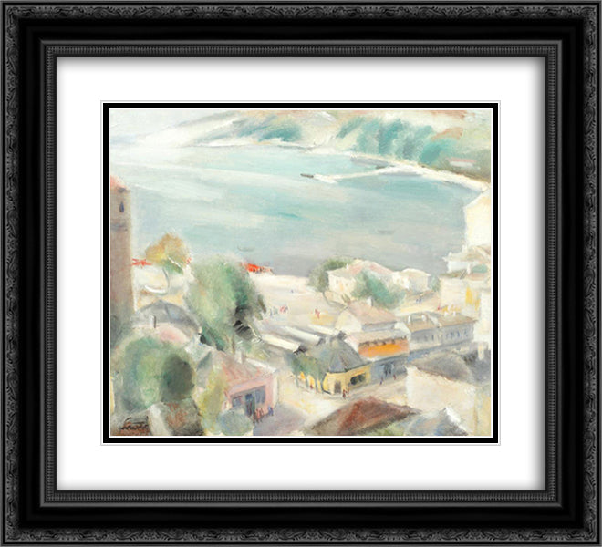 Square in Balcic 22x20 Black Ornate Wood Framed Art Print Poster with Double Matting by Sirato, Francisc