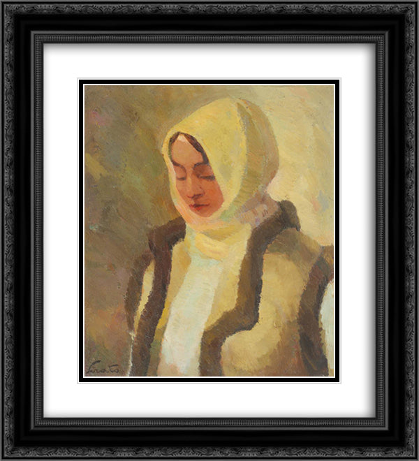 Woman from Bucovina 20x22 Black Ornate Wood Framed Art Print Poster with Double Matting by Sirato, Francisc