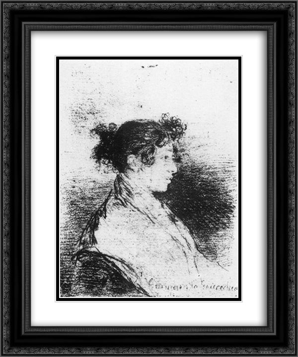 Gumersinda Goicoechea, Goya's Daughter in Law 20x24 Black Ornate Wood Framed Art Print Poster with Double Matting by Goya, Francisco