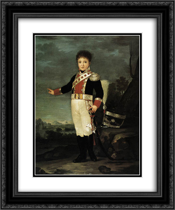 Infante Don Sebastian Gabriel de Borbon y Braganza 20x24 Black Ornate Wood Framed Art Print Poster with Double Matting by Goya, Francisco