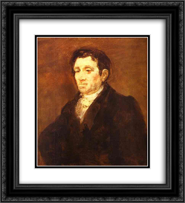 Jose Pio de Molina 20x22 Black Ornate Wood Framed Art Print Poster with Double Matting by Goya, Francisco