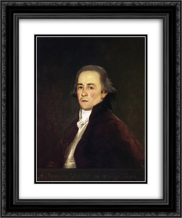Juan Antonio Melendez Valdes 20x24 Black Ornate Wood Framed Art Print Poster with Double Matting by Goya, Francisco