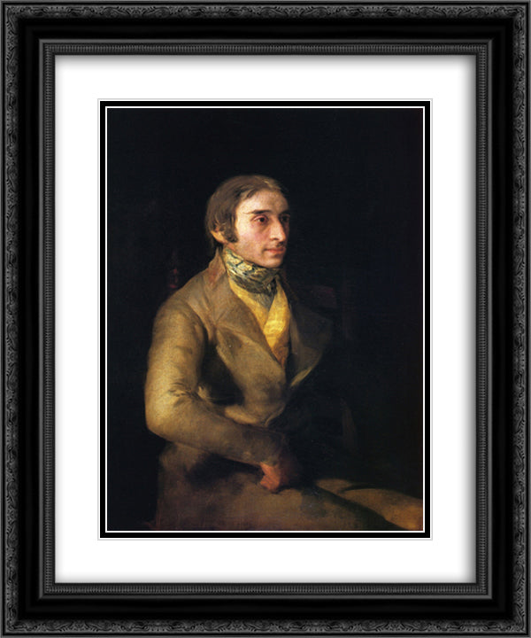 Maunel Silvela 20x24 Black Ornate Wood Framed Art Print Poster with Double Matting by Goya, Francisco