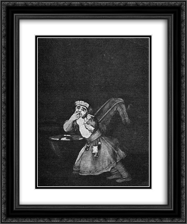 Nanny's boy 20x24 Black Ornate Wood Framed Art Print Poster with Double Matting by Goya, Francisco