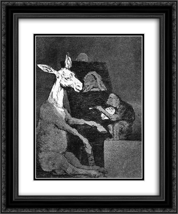 Neither more nor less 20x24 Black Ornate Wood Framed Art Print Poster with Double Matting by Goya, Francisco