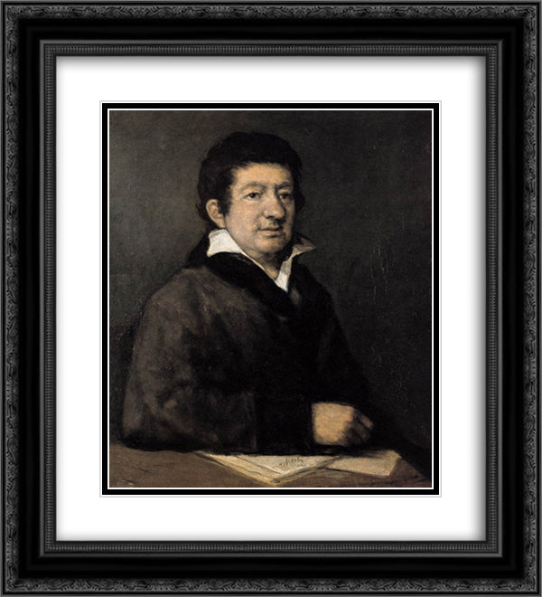 Poet Moratin 20x22 Black Ornate Wood Framed Art Print Poster with Double Matting by Goya, Francisco