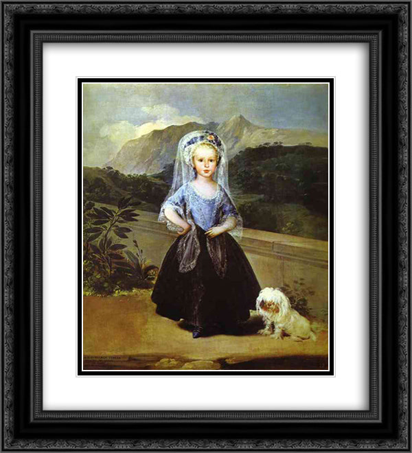 Portait of Maria Teresa de Borbon y Vallabriga 20x22 Black Ornate Wood Framed Art Print Poster with Double Matting by Goya, Francisco