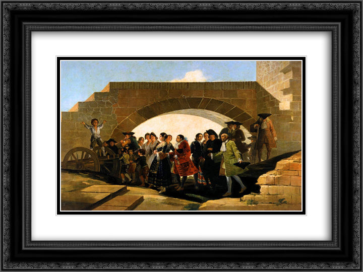 The Wedding 24x18 Black Ornate Wood Framed Art Print Poster with Double Matting by Goya, Francisco