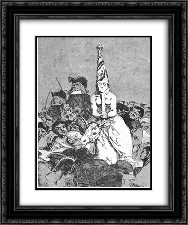 There was no help 20x24 Black Ornate Wood Framed Art Print Poster with Double Matting by Goya, Francisco