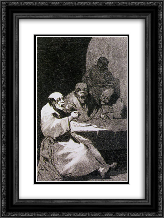 They are hot 18x24 Black Ornate Wood Framed Art Print Poster with Double Matting by Goya, Francisco