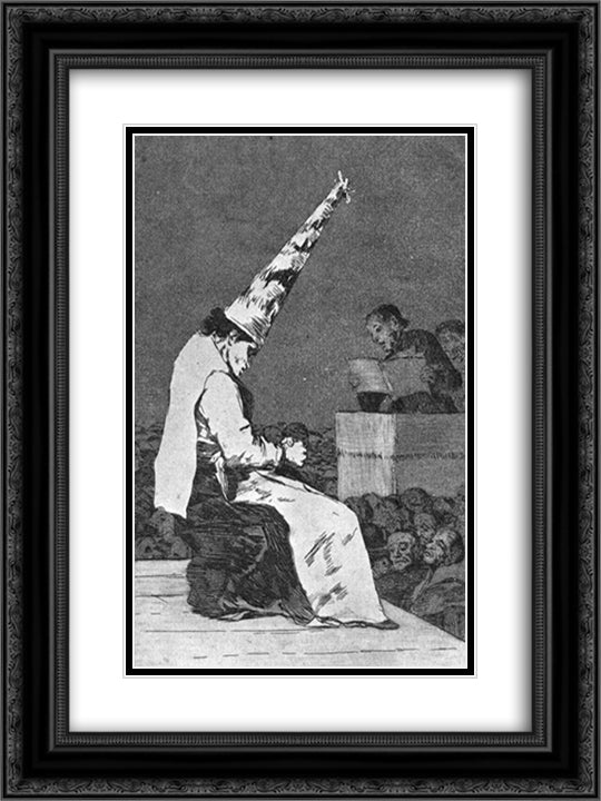 Those Specks of Dust 18x24 Black Ornate Wood Framed Art Print Poster with Double Matting by Goya, Francisco