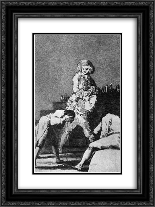 To the Count Palatine 18x24 Black Ornate Wood Framed Art Print Poster with Double Matting by Goya, Francisco