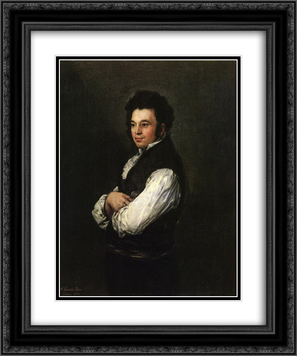 Tubercio Perez Cuervo 20x24 Black Ornate Wood Framed Art Print Poster with Double Matting by Goya, Francisco