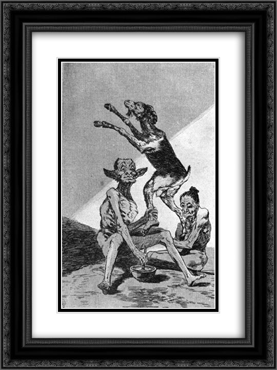 Wait till you have been anointed 18x24 Black Ornate Wood Framed Art Print Poster with Double Matting by Goya, Francisco