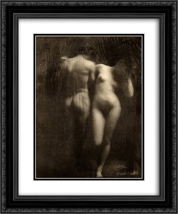 Adam and Eve 20x24 Black Ornate Wood Framed Art Print Poster with Double Matting by Eugene, Frank