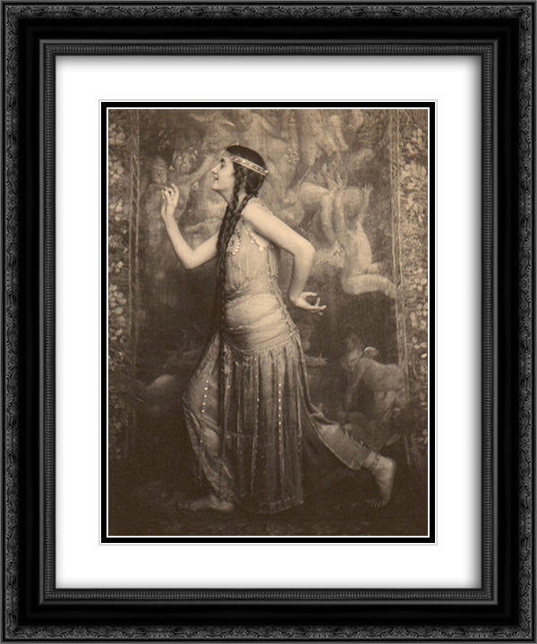 Fritzi von Derra - The Oriental Dancer 20x24 Black Ornate Wood Framed Art Print Poster with Double Matting by Eugene, Frank