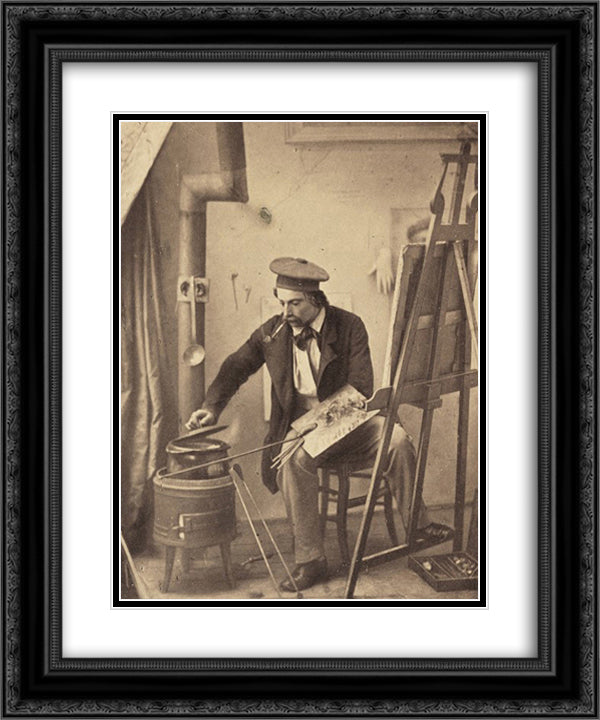 Schachspieler (Dr. E. Lasker und sein Bruder Dr. B. Lasker) 20x24 Black Ornate Wood Framed Art Print Poster with Double Matting by Eugene, Frank