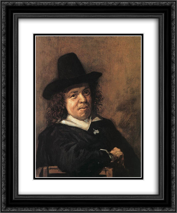 Frans Post 20x24 Black Ornate Wood Framed Art Print Poster with Double Matting by Hals, Frans