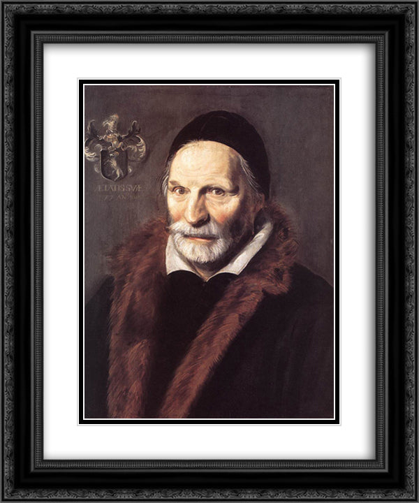 Jacobus Zaffius 20x24 Black Ornate Wood Framed Art Print Poster with Double Matting by Hals, Frans