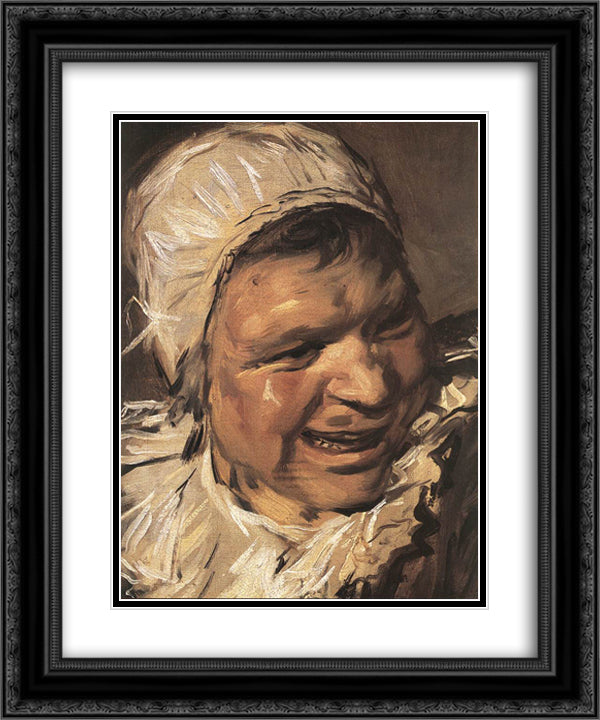 Malle Babbe (detail) 20x24 Black Ornate Wood Framed Art Print Poster with Double Matting by Hals, Frans