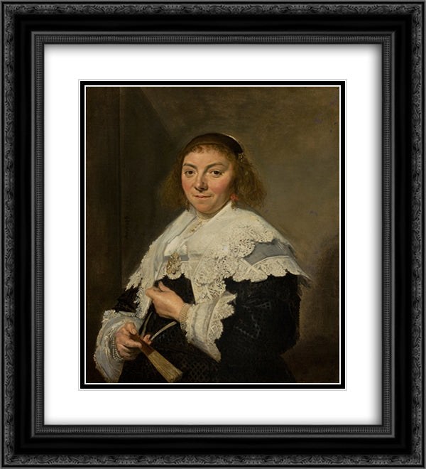 Maria Pietersdochter Olycan 20x22 Black Ornate Wood Framed Art Print Poster with Double Matting by Hals, Frans