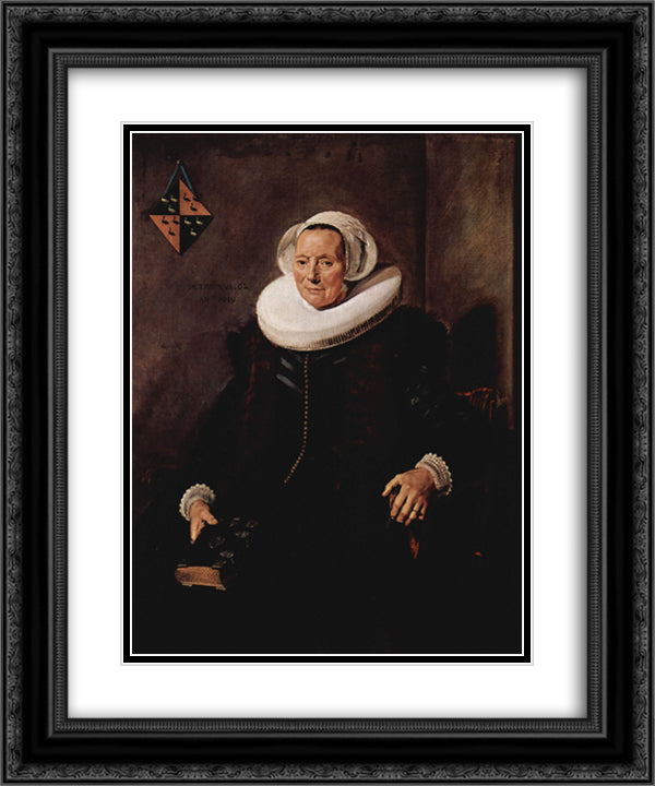 Maritge Voogt Claesdr 20x24 Black Ornate Wood Framed Art Print Poster with Double Matting by Hals, Frans