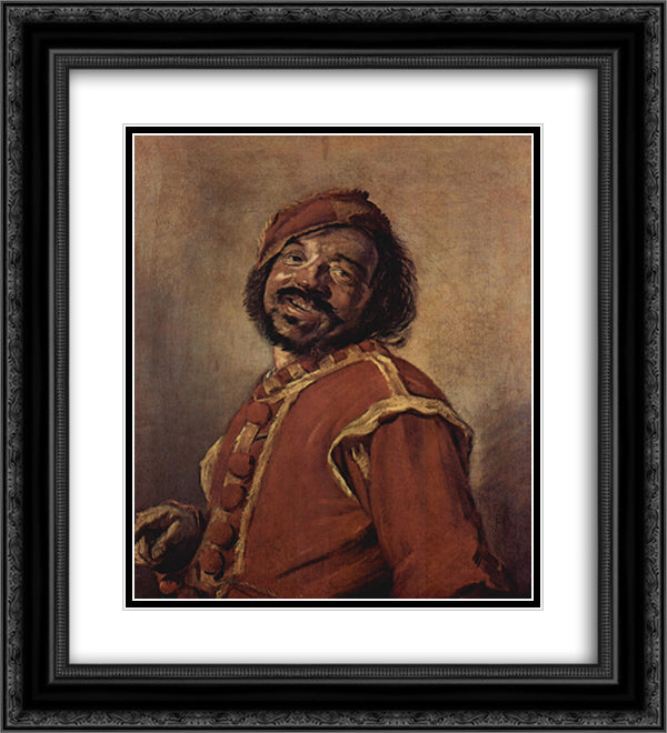 Mulatto 20x22 Black Ornate Wood Framed Art Print Poster with Double Matting by Hals, Frans