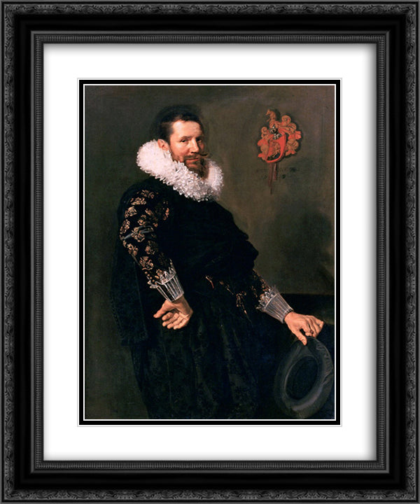 Paulus van Beresteyn 20x24 Black Ornate Wood Framed Art Print Poster with Double Matting by Hals, Frans