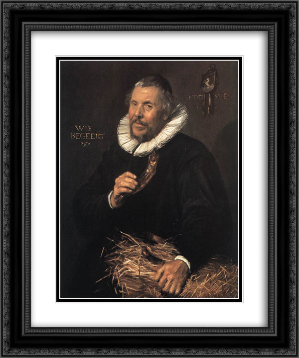 Pieter Cornelisz. Van der Morsch 20x24 Black Ornate Wood Framed Art Print Poster with Double Matting by Hals, Frans
