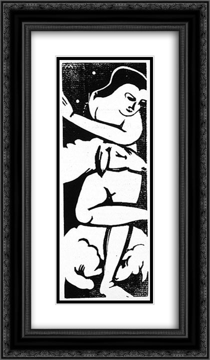 The Shepherdness 14x24 Black Ornate Wood Framed Art Print Poster with Double Matting by Marc, Franz
