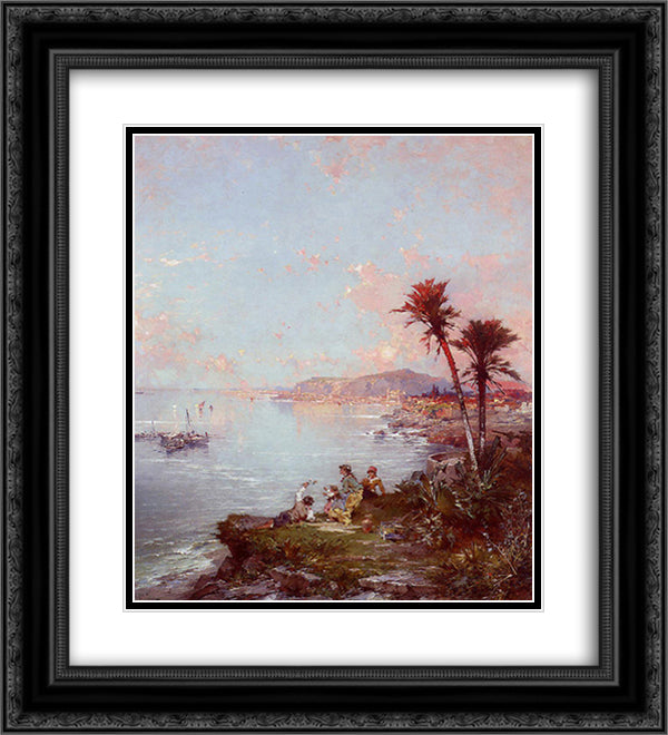 Monaco 20x22 Black Ornate Wood Framed Art Print Poster with Double Matting by Unterberger, Franz Richard