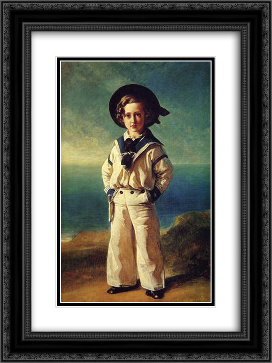 Albert Edward, Prince of Wales 18x24 Black Ornate Wood Framed Art Print Poster with Double Matting by Winterhalter, Franz Xaver