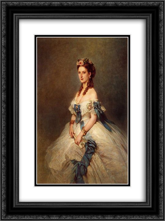 Alexandra, Princess of Wales 18x24 Black Ornate Wood Framed Art Print Poster with Double Matting by Winterhalter, Franz Xaver