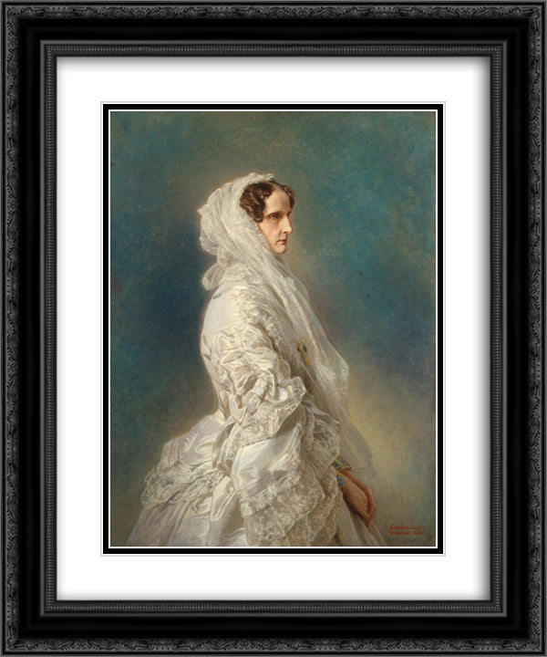 Alexandra Feodorovna 20x24 Black Ornate Wood Framed Art Print Poster with Double Matting by Winterhalter, Franz Xaver
