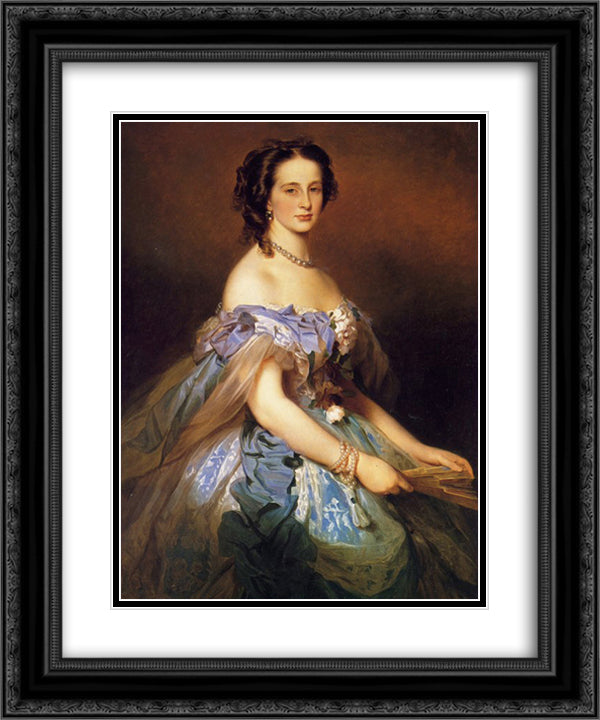 Alexandra Iosifovna, Grand Duchess of Russia, Princess Alexandra of Altenburg 20x24 Black Ornate Wood Framed Art Print Poster with Double Matting by Winterhalter, Franz Xaver
