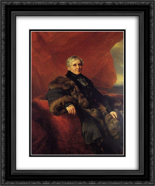Charles Jerome, Comte Pozzo di Borgo 20x24 Black Ornate Wood Framed Art Print Poster with Double Matting by Winterhalter, Franz Xaver