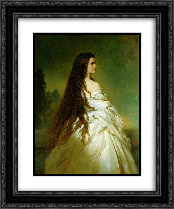 Elisabeth Kaiserin von osterreich 20x24 Black Ornate Wood Framed Art Print Poster with Double Matting by Winterhalter, Franz Xaver