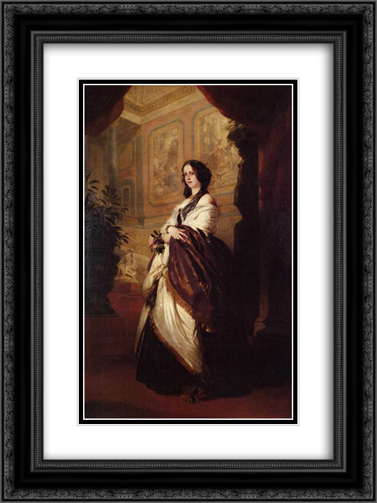 Harriet Howard, Duchess of Sutherland 18x24 Black Ornate Wood Framed Art Print Poster with Double Matting by Winterhalter, Franz Xaver