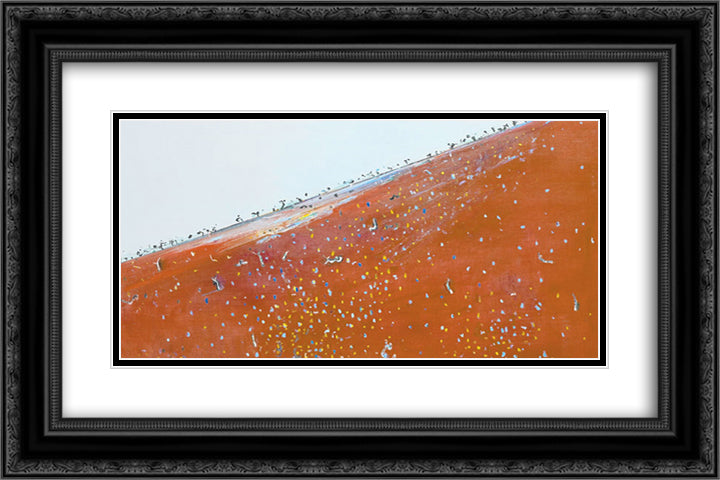 Iron ore landscape 24x16 Black Ornate Wood Framed Art Print Poster with Double Matting by Williams, Fred