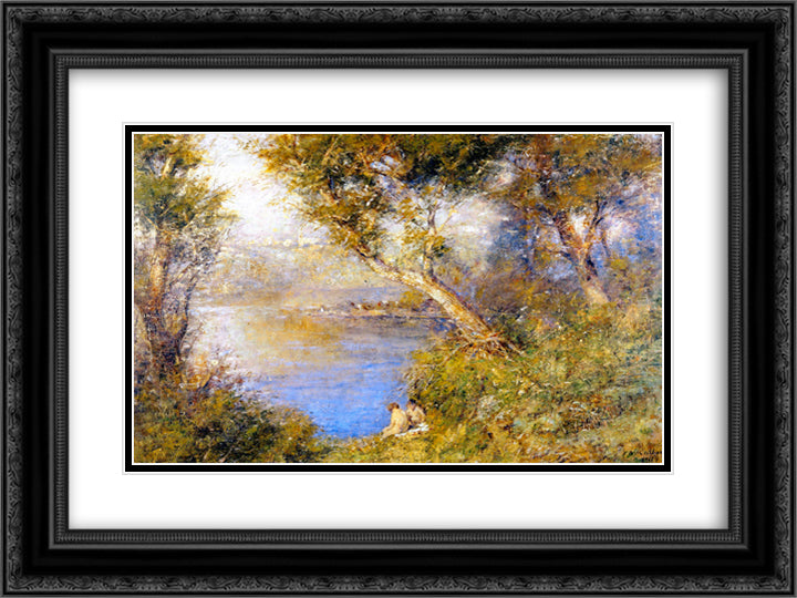 Golden sunlight 24x18 Black Ornate Wood Framed Art Print Poster with Double Matting by McCubbin, Frederick