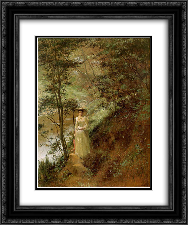 The Letter 20x24 Black Ornate Wood Framed Art Print Poster with Double Matting by McCubbin, Frederick